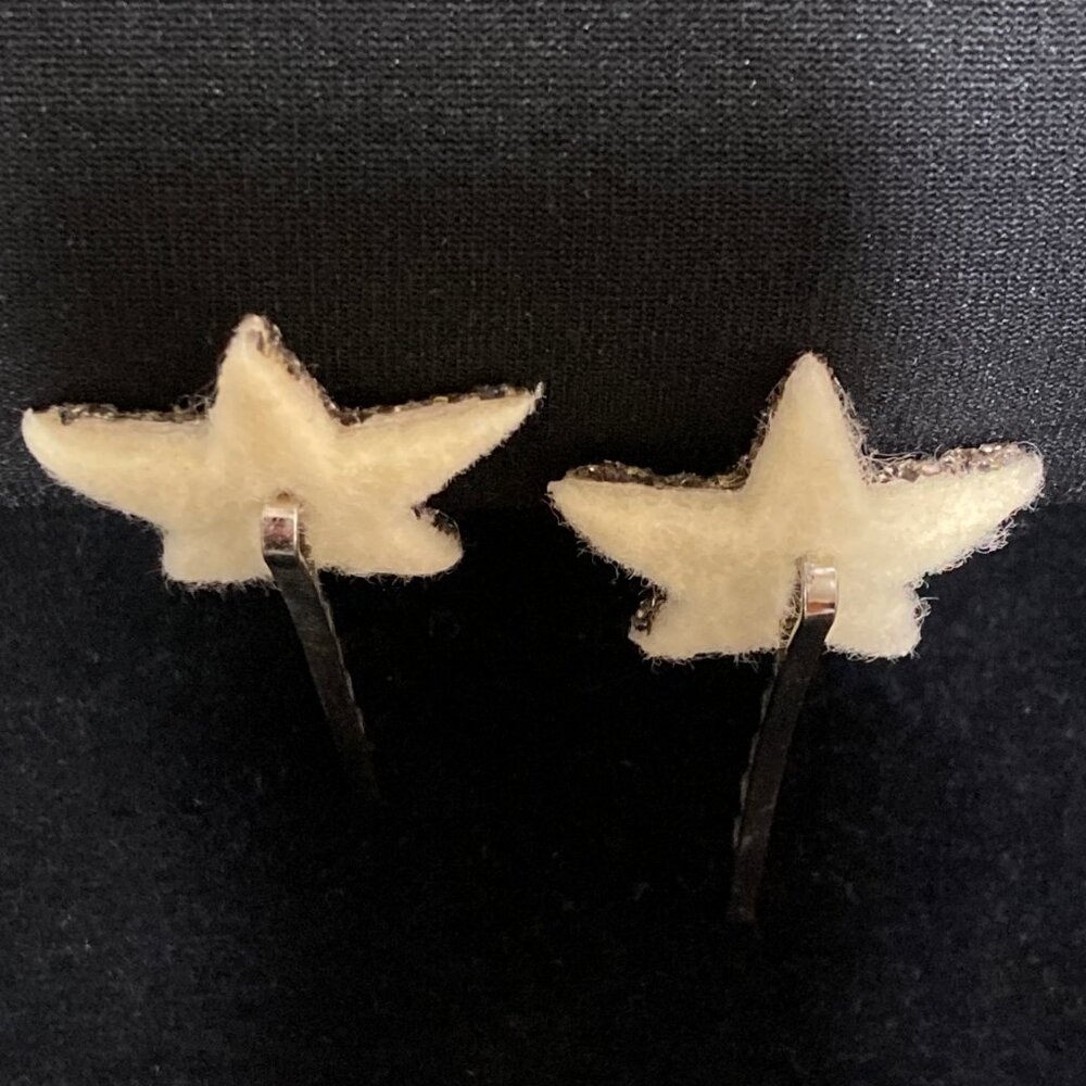 UNUSED Sterling + VTG Glass STAR Hair Clips Ornaments  Catbird Sue Eggen Ltd Ed - Picture 6 of 7